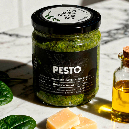 Pesto de espinaca con nuez y parmesano